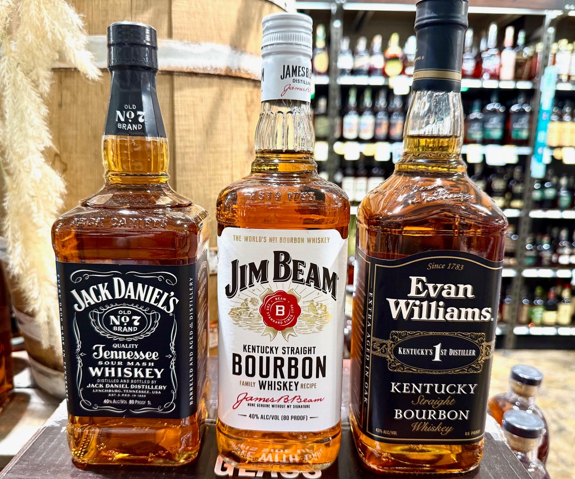 square whiskey bottles