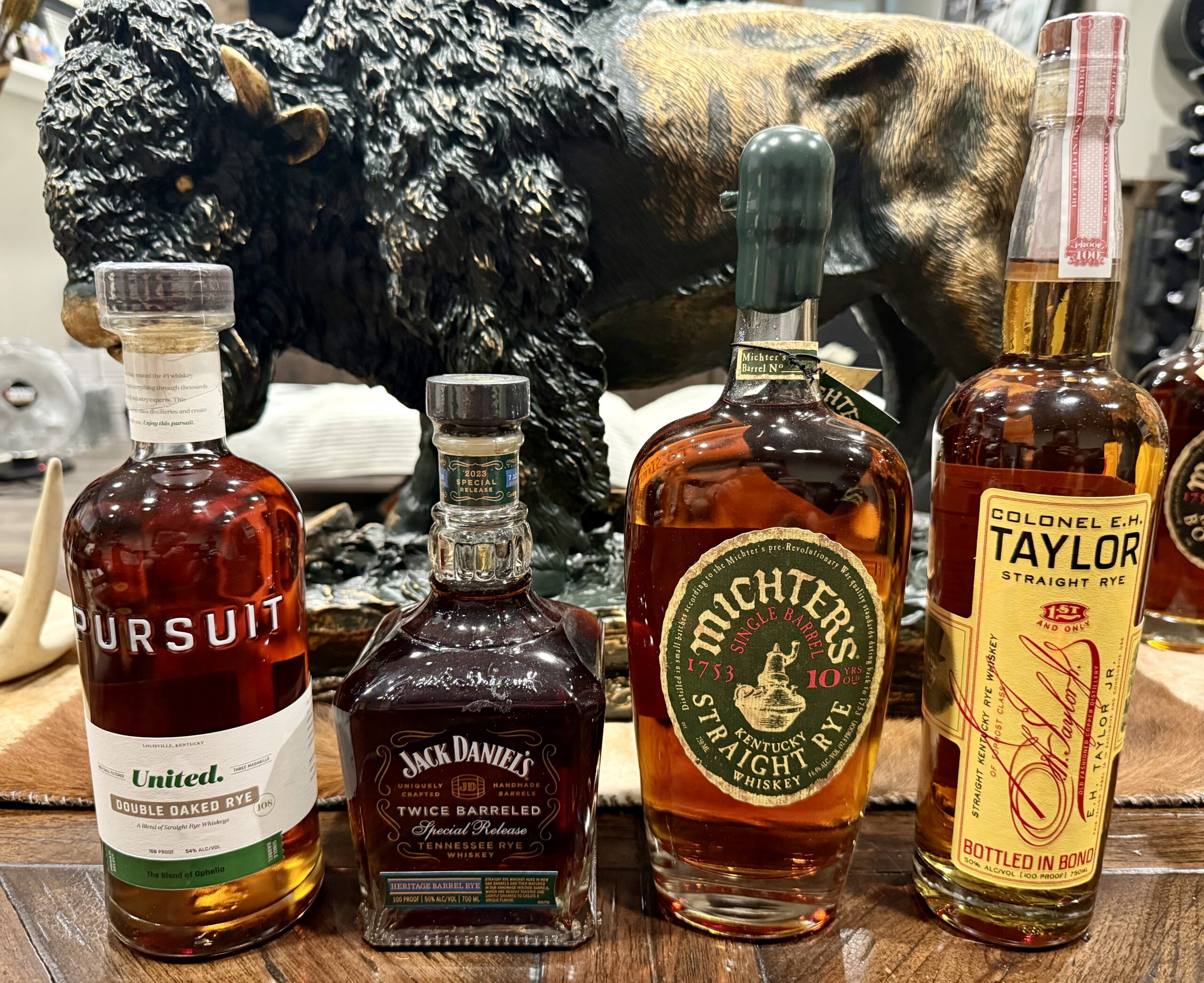 collection of rye whiskey